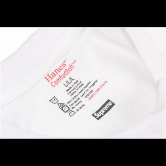 *BRAND NEW* Supreme x Hanes white t-shirt - Picture 3 of 3